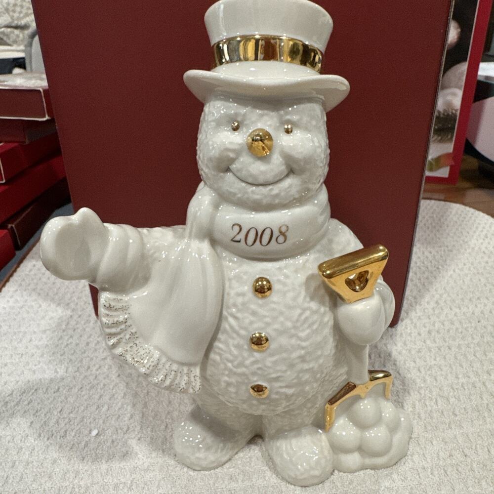 Lenox 2008 Enjoy The Season Snowman Figure 24K Accents